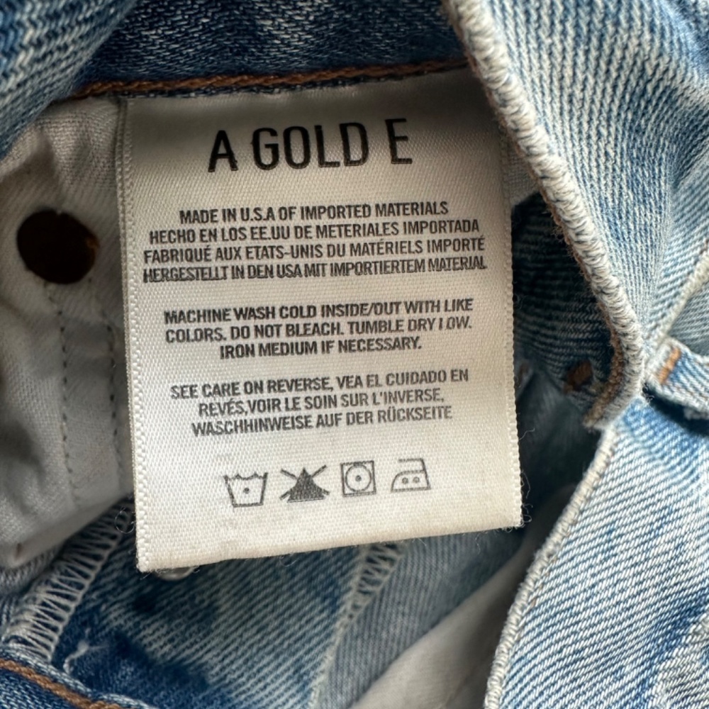Agolde Blue Riley Straight Crop Jeans - Picture 3 of 7